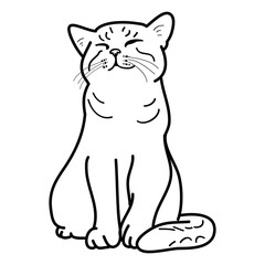 Happy cat on a white background, vector illustration