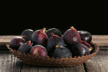 Figs in a wicker bowl