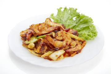 sea food in red sauce
