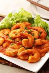 エビチリ　干烧虾仁　Shrimp with Chili Sauce