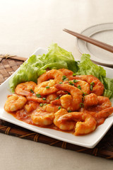 エビチリ　干烧虾仁　Shrimp with Chili Sauce