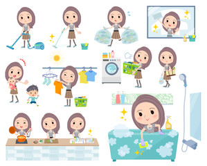 Long hair women_housekeeping