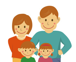 Family illustration  (vector) / from the waist up