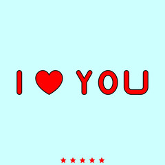 I love you it is icon .