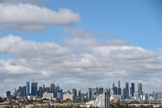 Melbourne CBD panorama viewed from the west