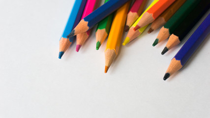 Color pencils isolated on a white background