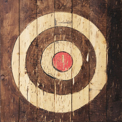 Target is painted on wooden planks