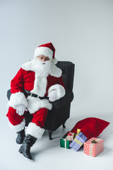 santa claus with gift boxes