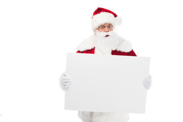 santa claus with blank card