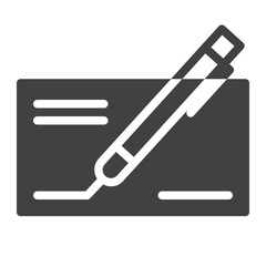 Business contract with signature icon vector, filled flat sign, solid pictogram isolated on white. Symbol, logo illustration. Pixel perfect graphics