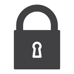 Padlock icon vector, filled flat sign, solid pictogram isolated on white. Symbol, logo illustration. Pixel perfect graphics