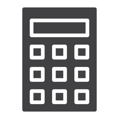 Calculator icon vector, filled flat sign, solid pictogram isolated on white. Symbol, logo illustration. Pixel perfect graphics
