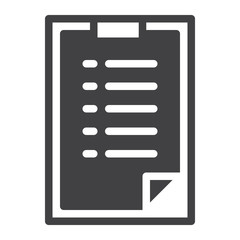Fototapeta premium Clipboard icon vector, filled flat sign, solid pictogram isolated on white. Symbol, logo illustration. Pixel perfect graphics