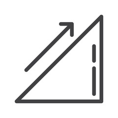 Growing graph line icon, outline vector sign, linear style pictogram isolated on white. Symbol, logo illustration. Editable stroke