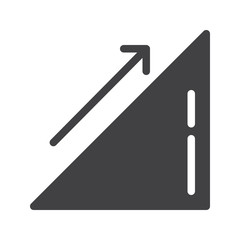 Growing graph icon vector, filled flat sign, solid pictogram isolated on white. Symbol, logo illustration. Pixel perfect graphics