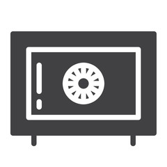 Metal bank safe box icon vector, filled flat sign, solid pictogram isolated on white. Symbol, logo illustration. Pixel perfect graphics