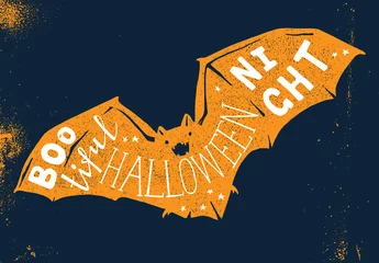 Poster Im Rahmen Handgezeichnete Halloween-Karte mit Schriftzug © Marina Gorskaya