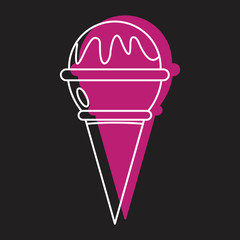 Vanilla ice cream doodle icon vector illustration for design and web isolated