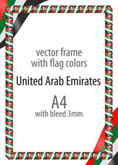 Frame and border of ribbon with the colors of the United Arab Emirates flag