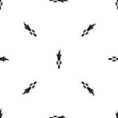 Torch pattern seamless black