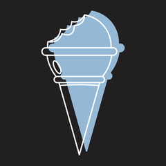 Ice cream in cone doodle icon vector illustration for design and web