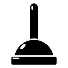 Plunger icon, simple black style