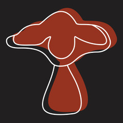 Brown mushroom icon vector illustration for design and web isolated