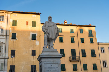 Statue of Giuseppe Garibaldi in Lucca. Garibaldi was an Italian general, politician and nationalist...