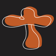 Brown mushroom icon vector illustration for design and web isolated