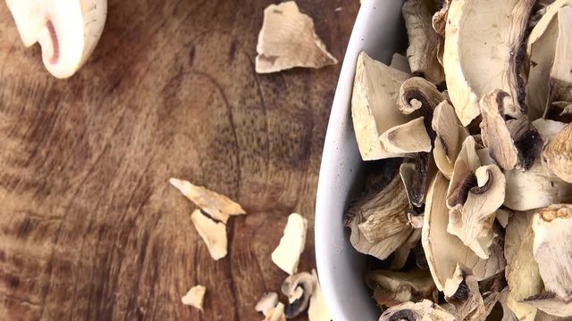Rotating Dried Mushrooms (seamless loopable 4K UHD footage)