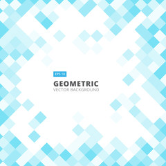 Abstract diagonal line art geometric square blue color pattern background with copy space. Vector