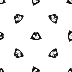 Ultrasound fetus pattern seamless black