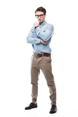 Naklejka premium thoughtful handsome man