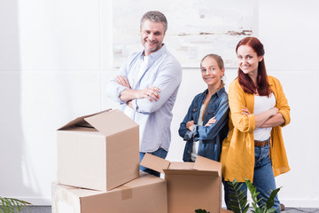 family at new home