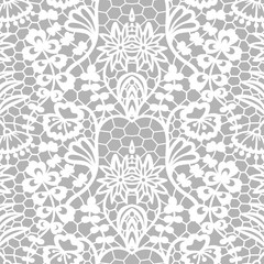 Lace seamless pattern with flowers
