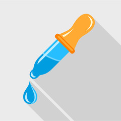 Pipette icon, flat style