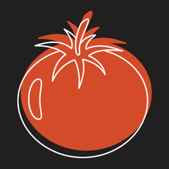 Red tomato doodle icon vector illustration for design and web isolated