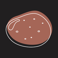 Brown potato doodle icon vector illustration for design and web isolated