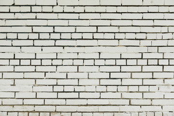 Old white brick wall background texture