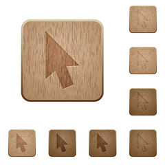 Mouse cursor wooden buttons