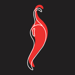 Red chili pepper doodle icon vector illustration for design and web isolated