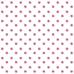 Seamless pattern with pink simple flowers on white background. Endless texture good for surface design