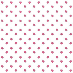 Seamless pattern with pink simple flowers on white background. Endless texture good for surface design