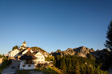 Sunset on Mount Lussari.