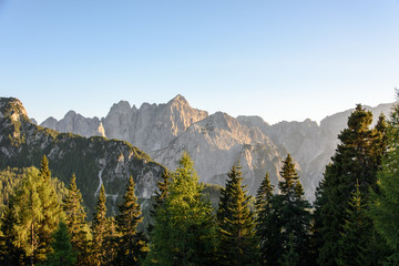 Obraz premium Sunset on Mount Lussari.