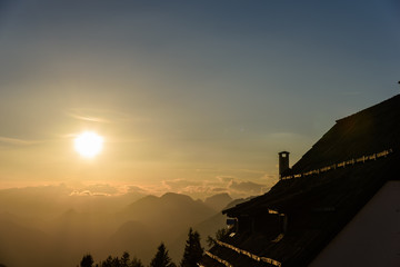 Sunset on Mount Lussari.