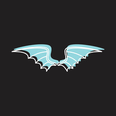 Obraz premium Dragon wings doodle icon vector illustration for design and web isolated