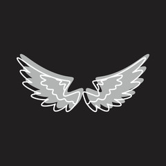 Angel wings doodle icon vector illustration for design and web isolated