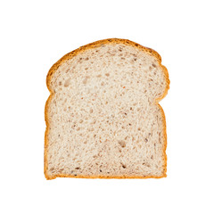 Slice of germinated brown rice bread isolated on white