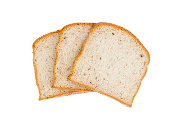 Slice of germinated brown rice breads isolated on white